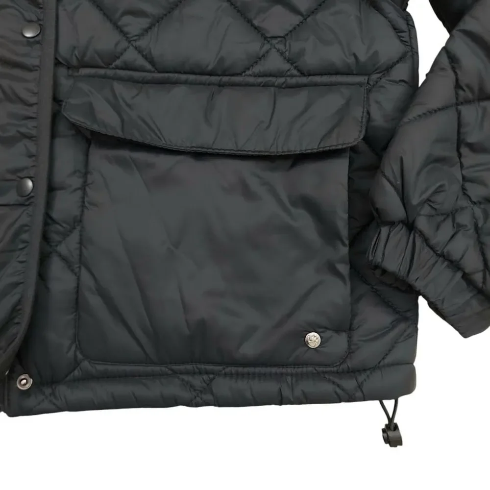 Bearpaw Outdoors Black Diamond Quilted Hooded Jacket Womens Small Lighweight